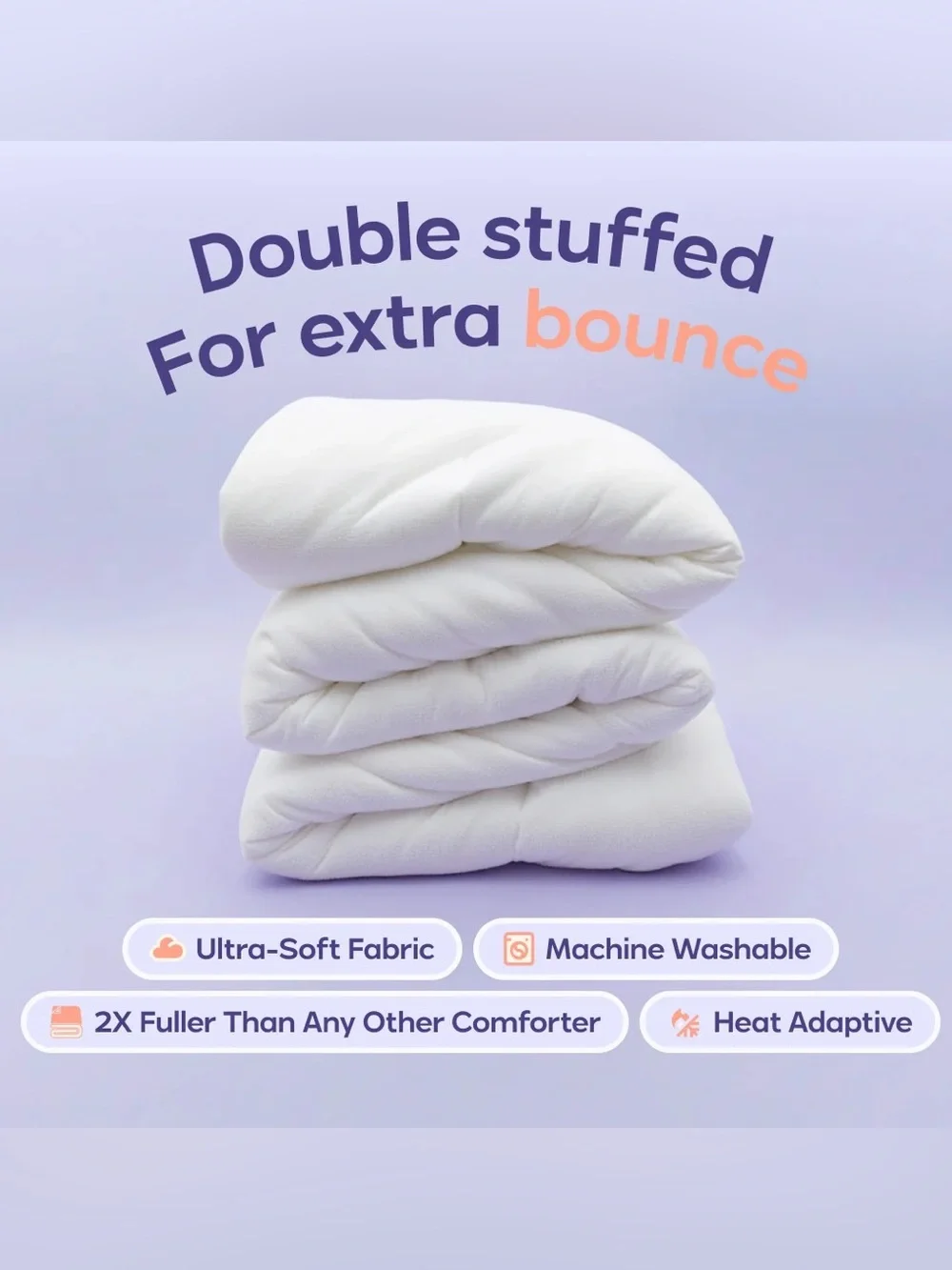 MarshMellow White Plush Comforter – Lightweight, Hypoallergenic 2 available